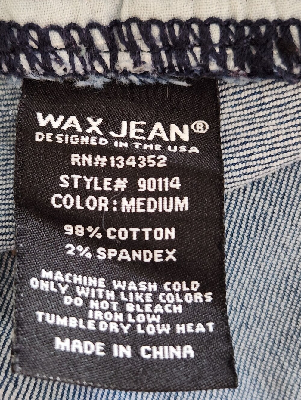 Wax Jean Distressed Blue Denim Mini Skirt Size Medium - Picture 6 of 6